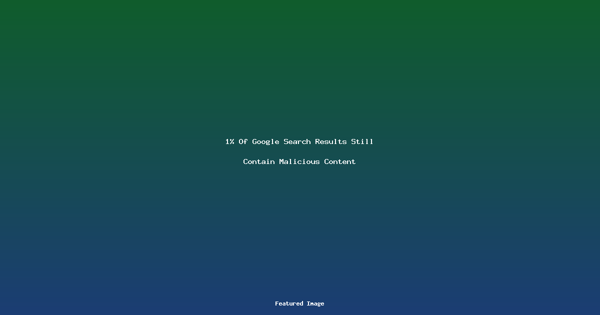 1 Of Google Search Results Still Contain Malicious Content