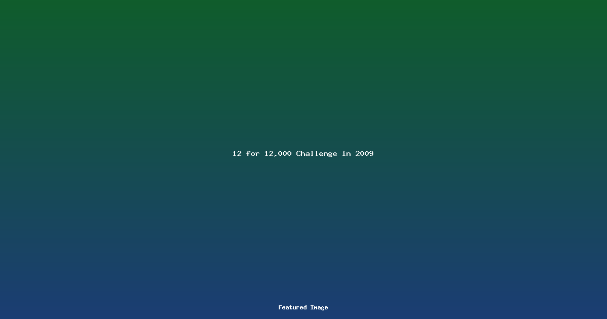 12 for 12000 Challenge in 2009