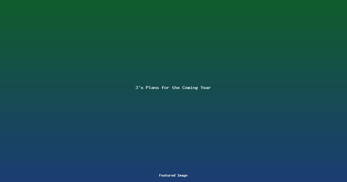 3s Plans for the Coming Year
