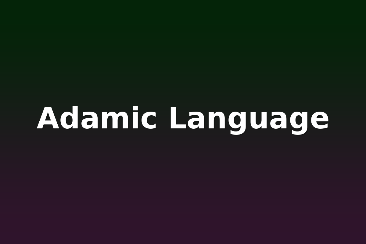 Adamic Language