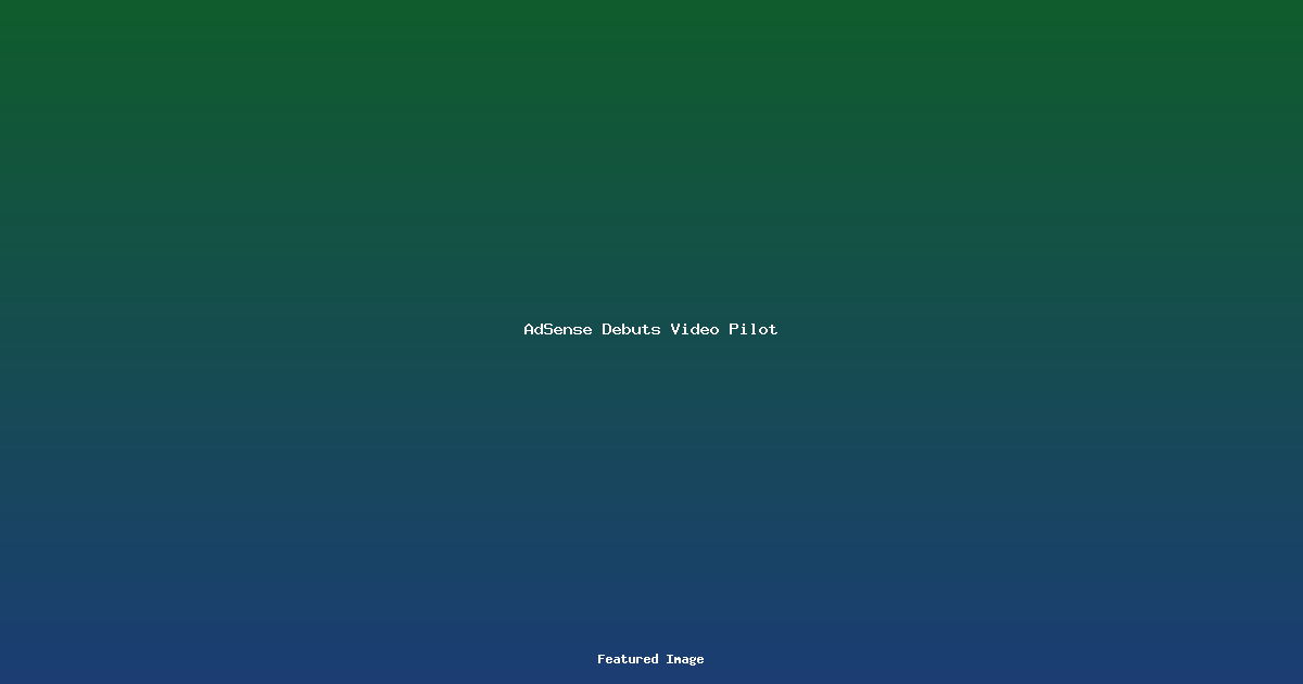AdSense Debuts Video Pilot