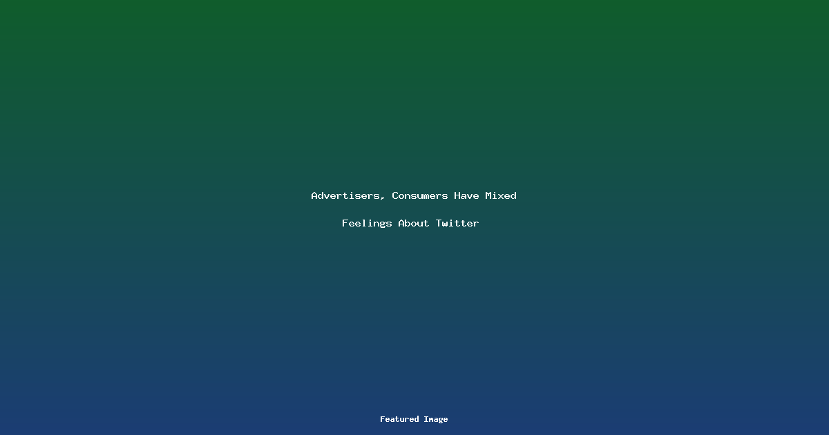 Advertisers Consumers Have Mixed Feelings About Twitter