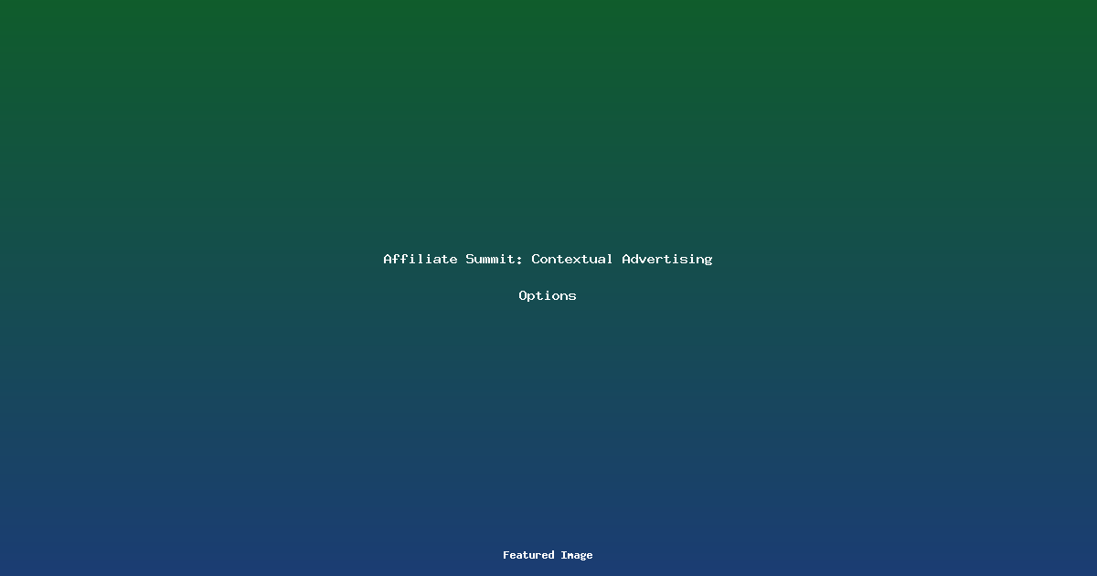Affiliate Summit Contextual Advertising Options