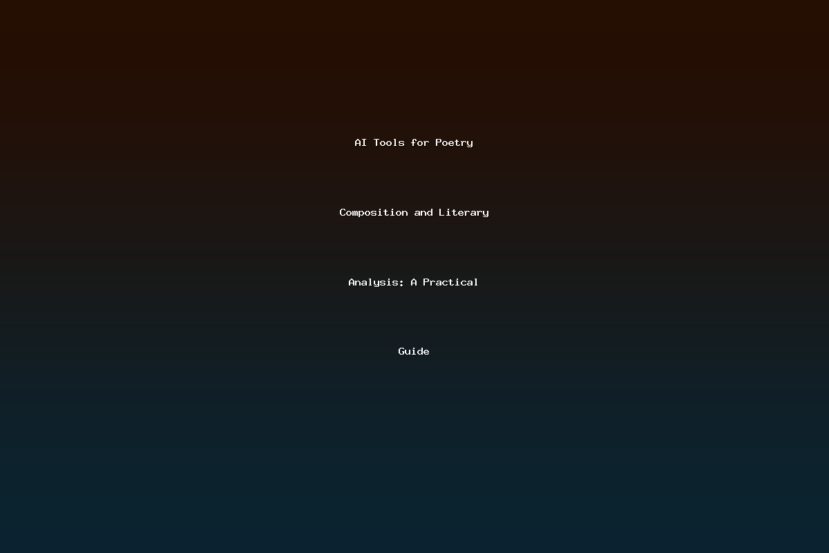 AI Tools for Poetry Composition and Literary Analysis: A Practical Guide