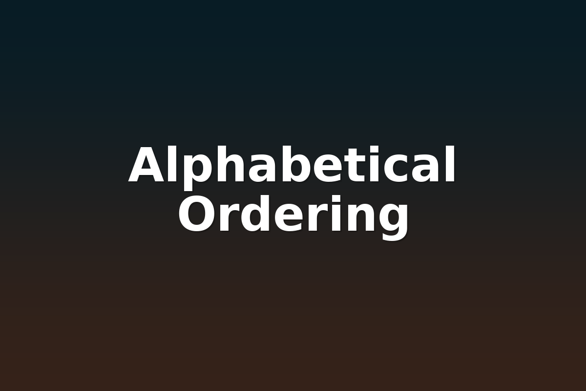 Alphabetical Ordering