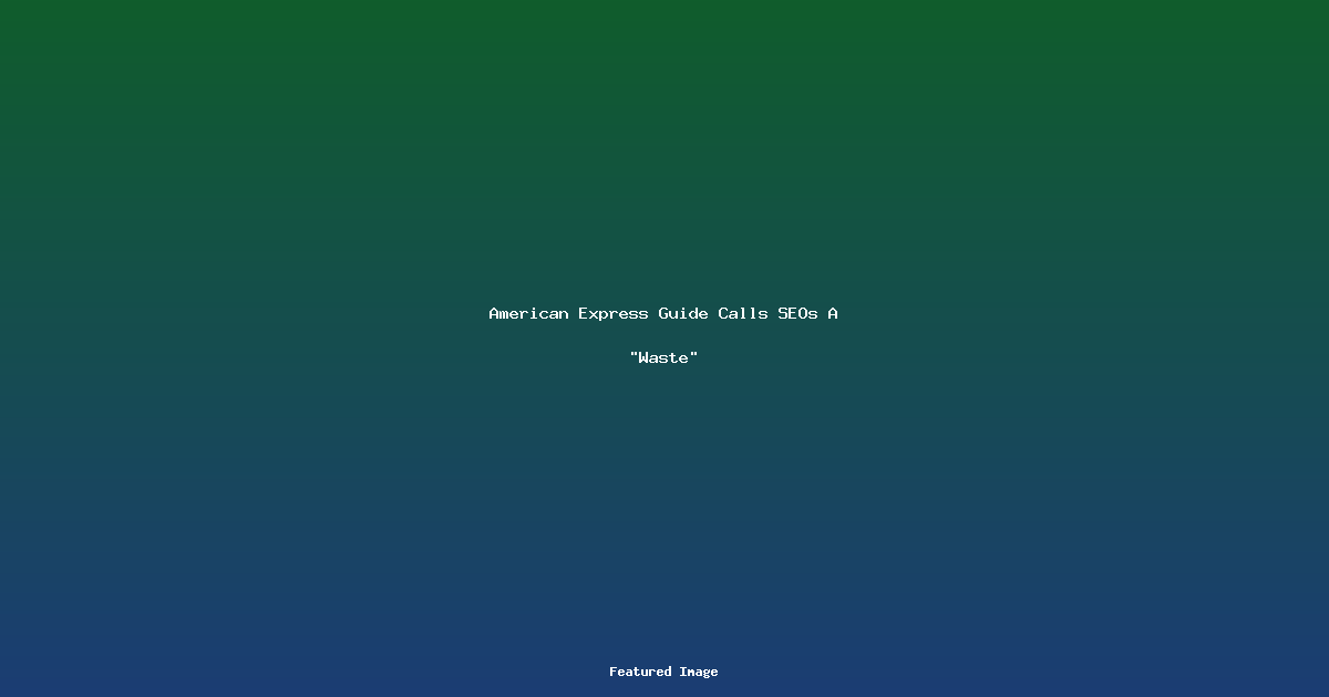 American Express Guide Calls SEOs A Waste