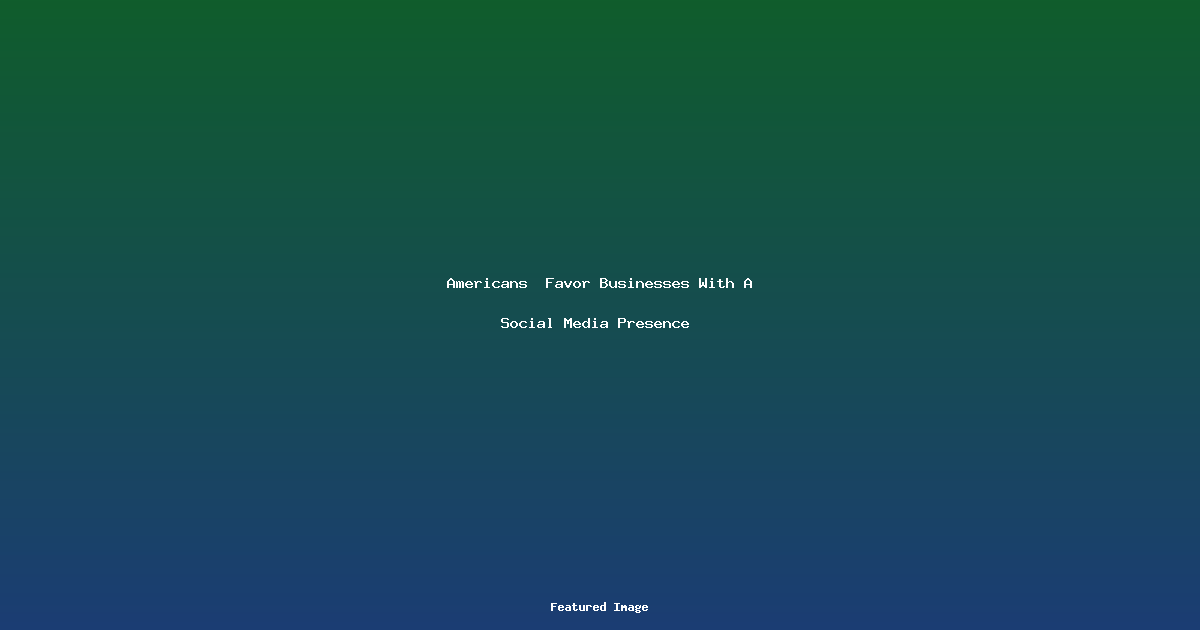 Americans Favor Businesses With A Social Media Presence