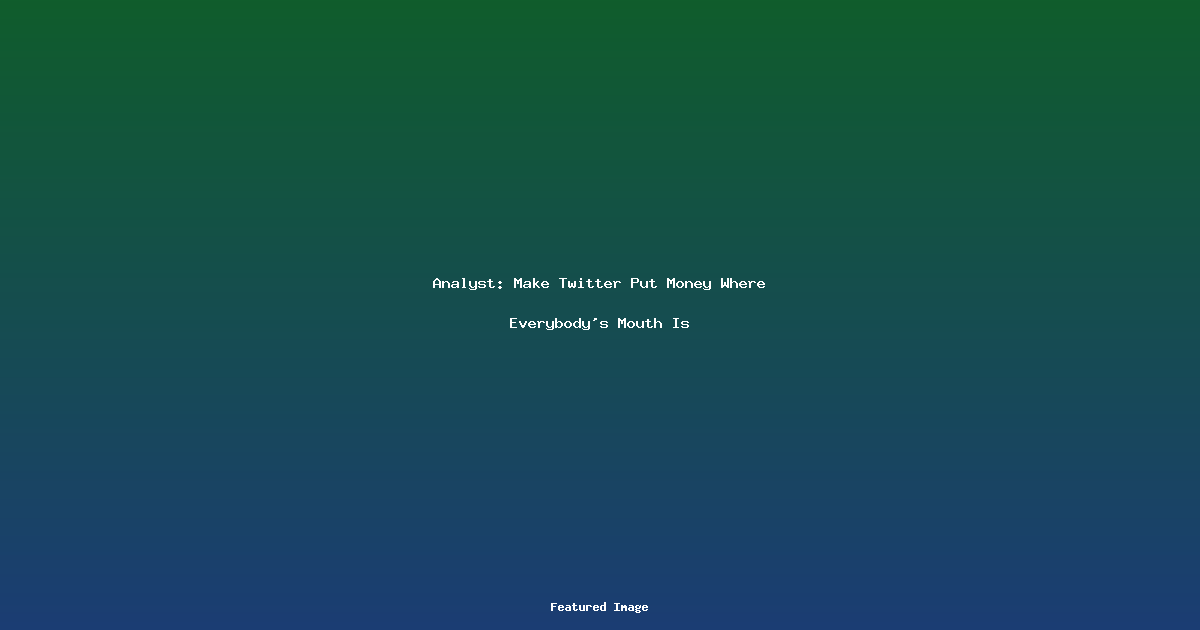 Analyst Make Twitter Put Money Where Everybodys Mouth Is