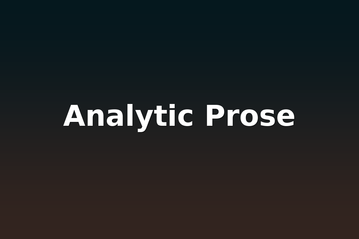 Analytic Prose
