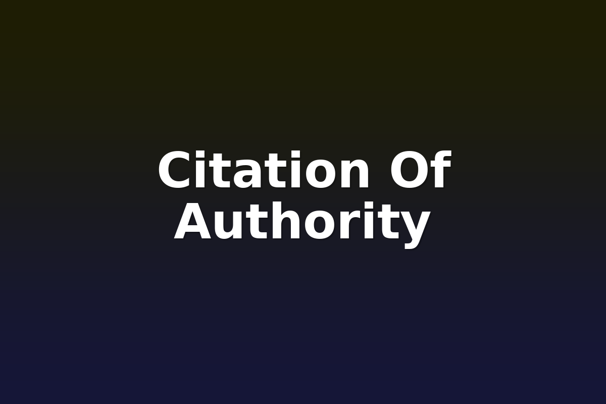 Citation Of Authority