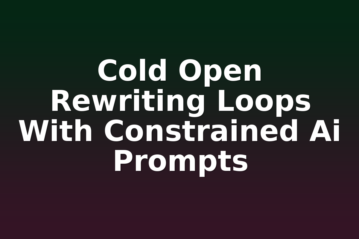 Cold Open Rewriting Loops With Constrained Ai Prompts