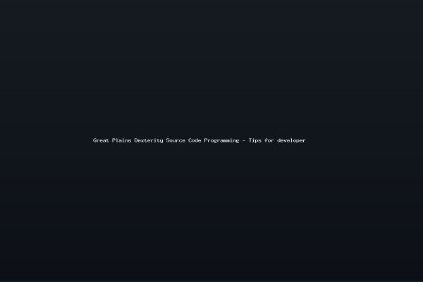 Great Plains Dexterity Source Code Programming - Tips for developer