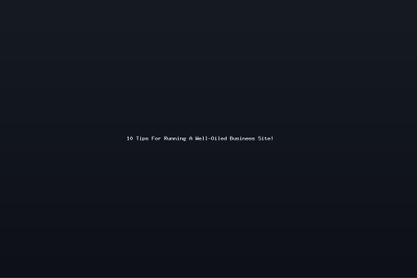 10 Tips For Running A Well-Oiled Business Site