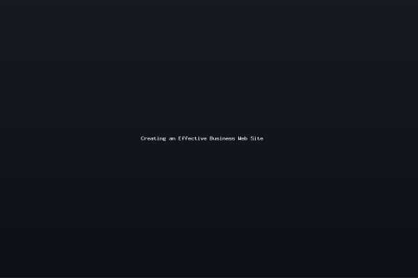Creating an Effective Business Web Site