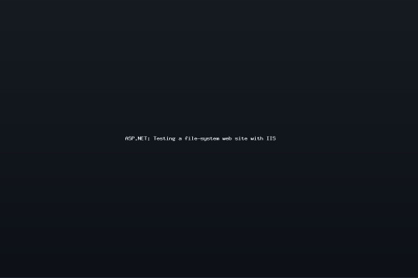 ASPNET Testing a file-system web site with IIS