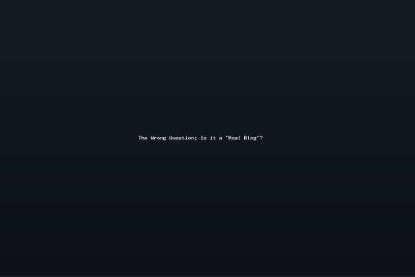 The Wrong Question Is it a Real Blog