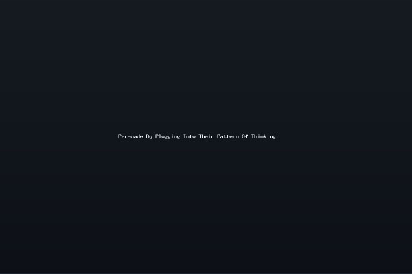 Persuade By Plugging Into Their Pattern Of Thinking