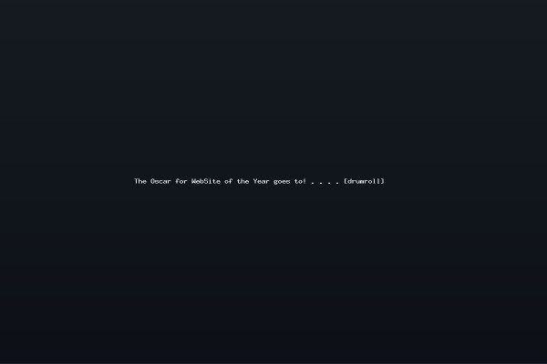 The Oscar for WebSite of the Year goes to drumroll