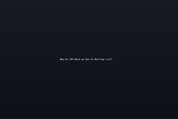 Why Do YOU Need an Opt-In Mailing List