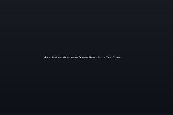 Why a Business Continuance Program Should Be in Your Future