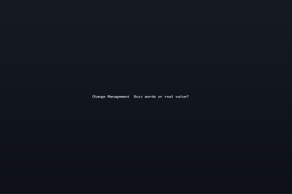 Change Management Buzz words or real value