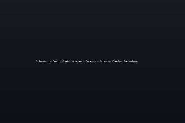 3 Issues to Supply Chain Management Success - Process People Technology
