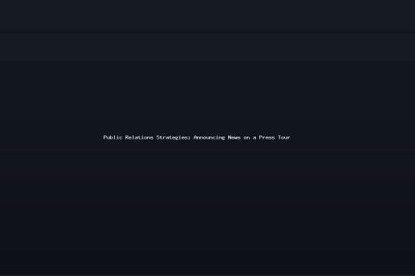 Public Relations Strategies: Announcing News on a Press Tour