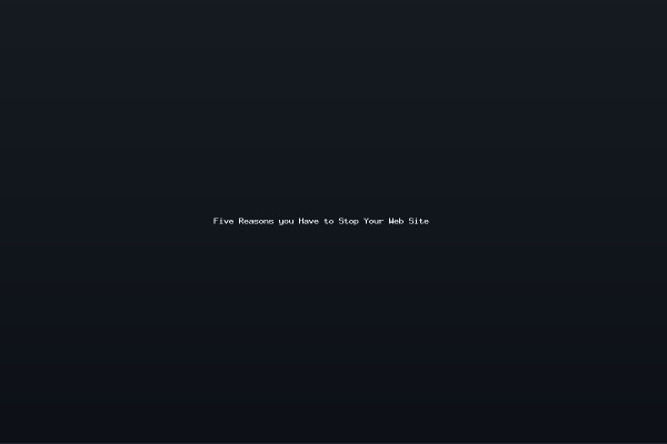 Five Reasons you Have to Stop Your Web Site