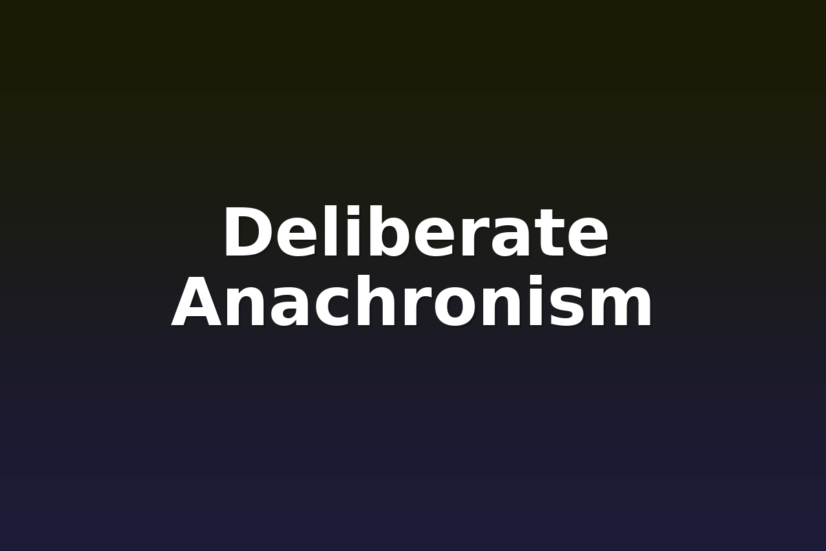 Deliberate Anachronism
