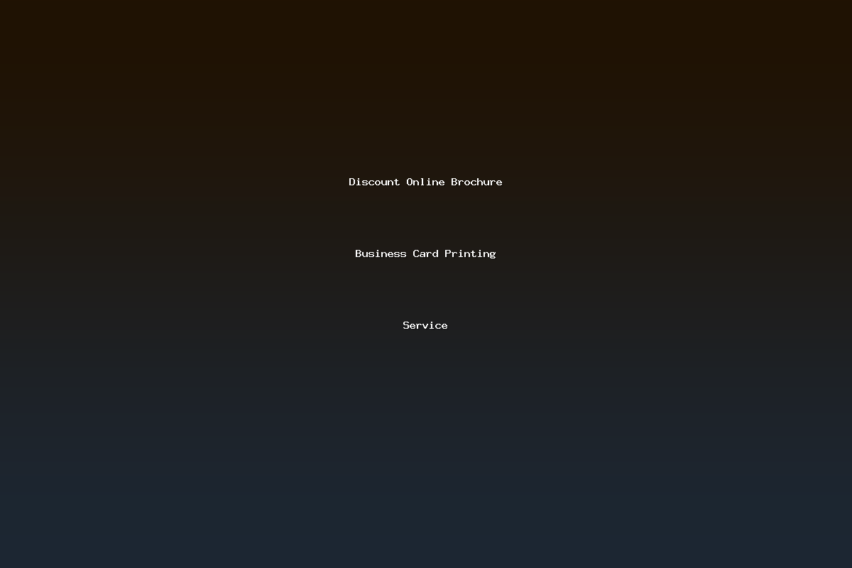 Discount Online Brochure Business Card Printing Service