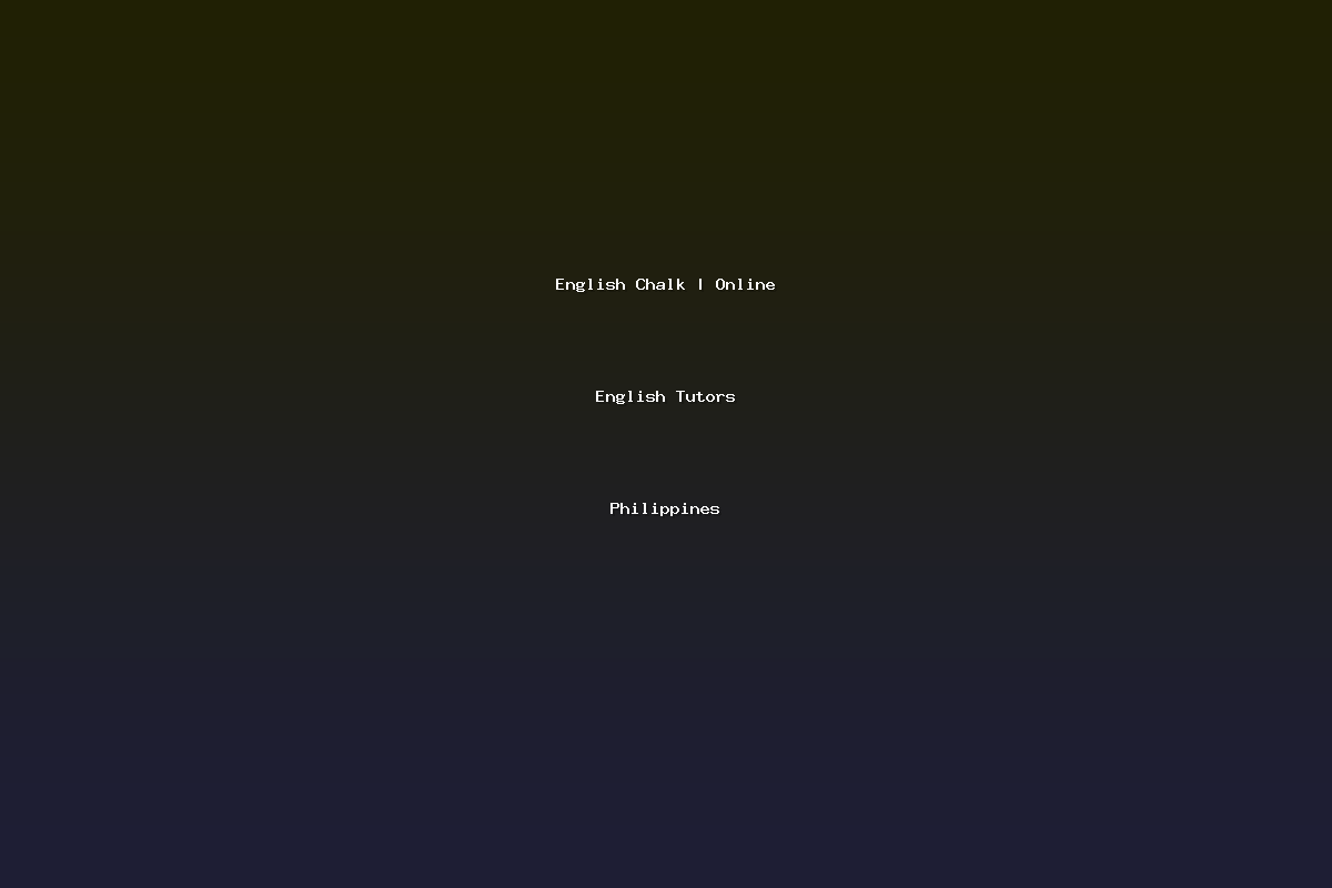 English Chalk | Online English Tutors Philippines