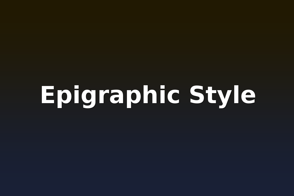 Epigraphic Style