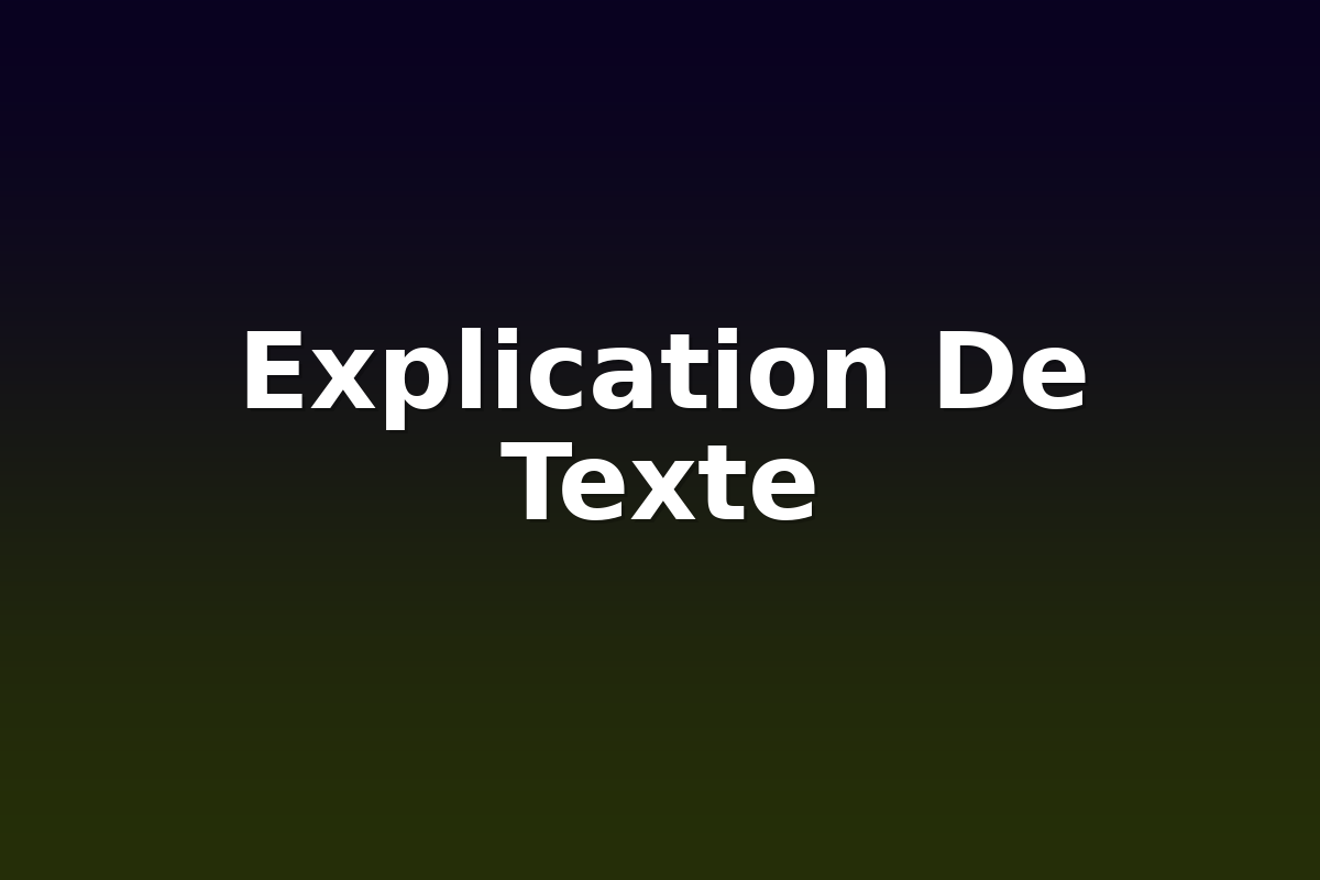 Explication De Texte