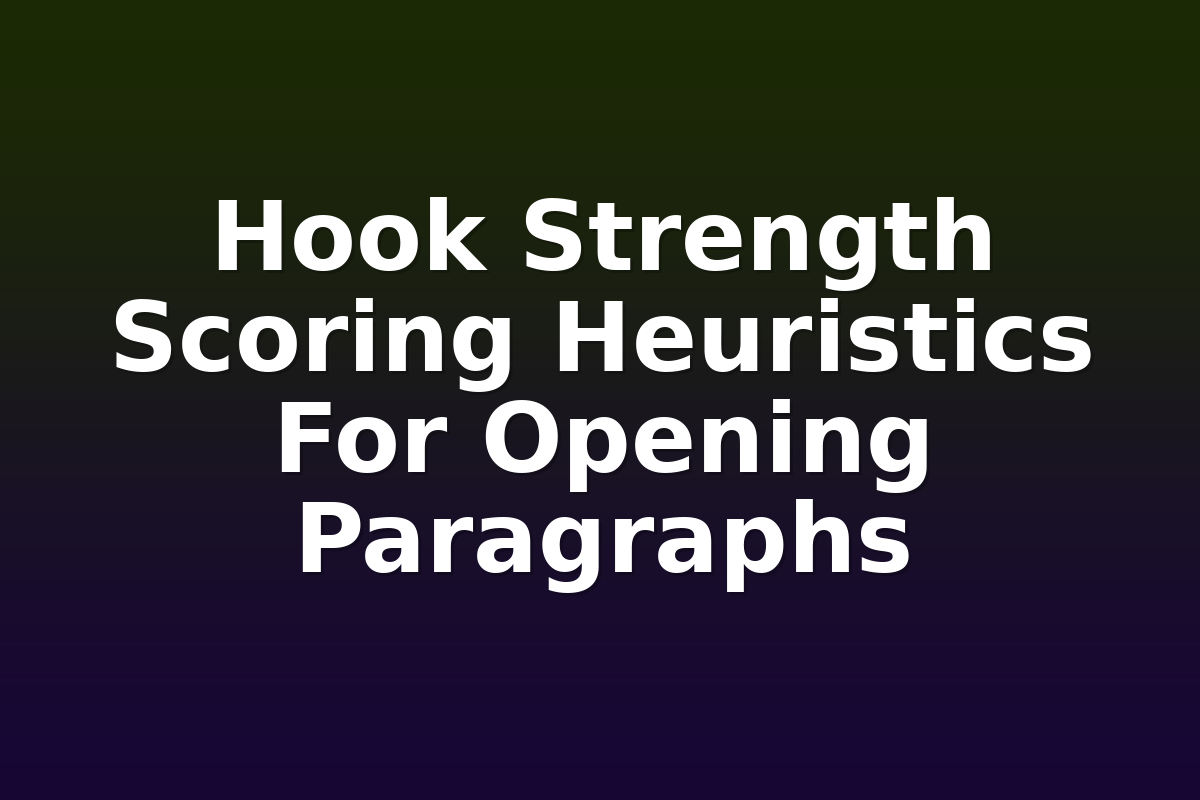 Hook Strength Scoring Heuristics For Opening Paragraphs