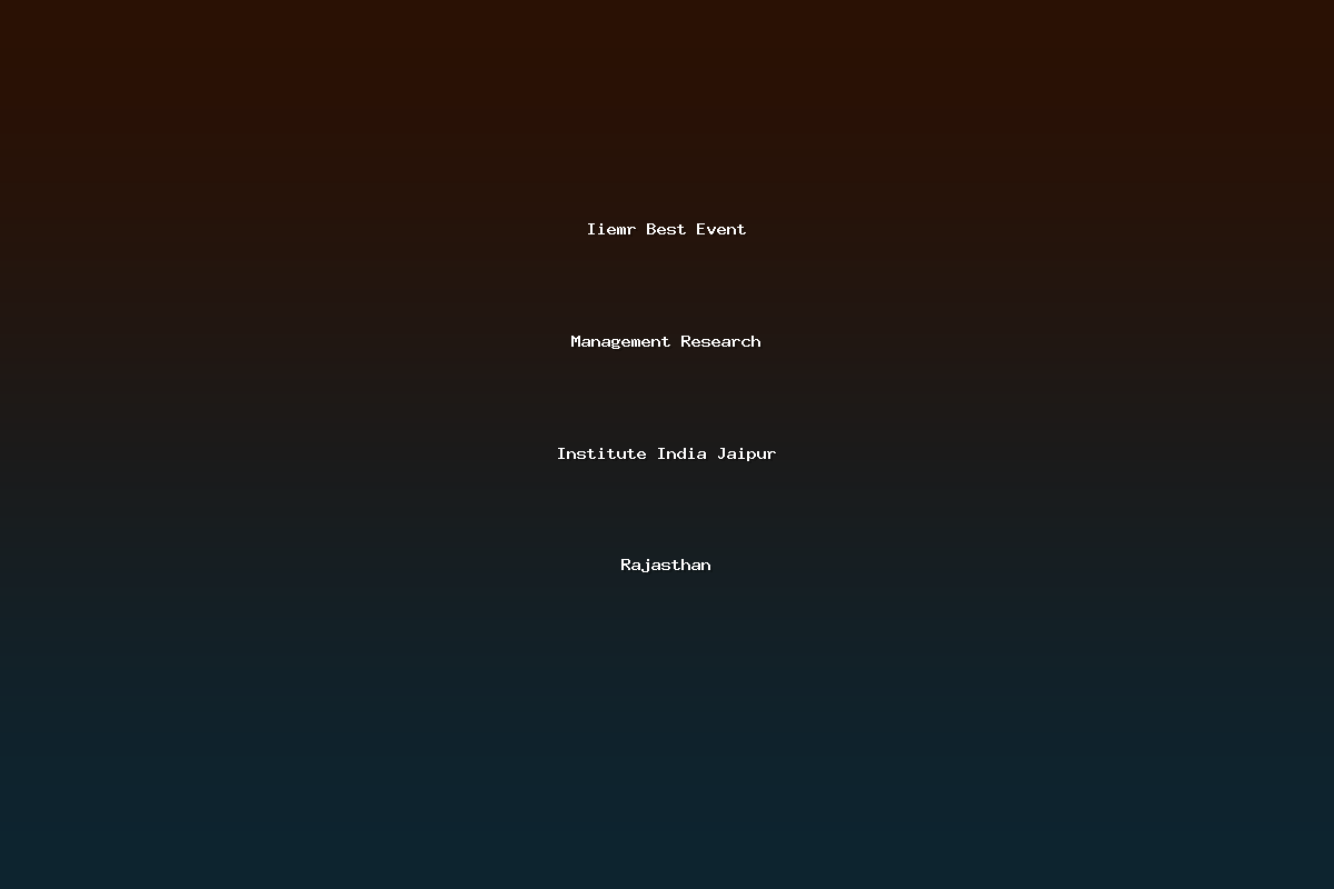 Iiemr Best Event Management Research Institute India Jaipur Rajasthan