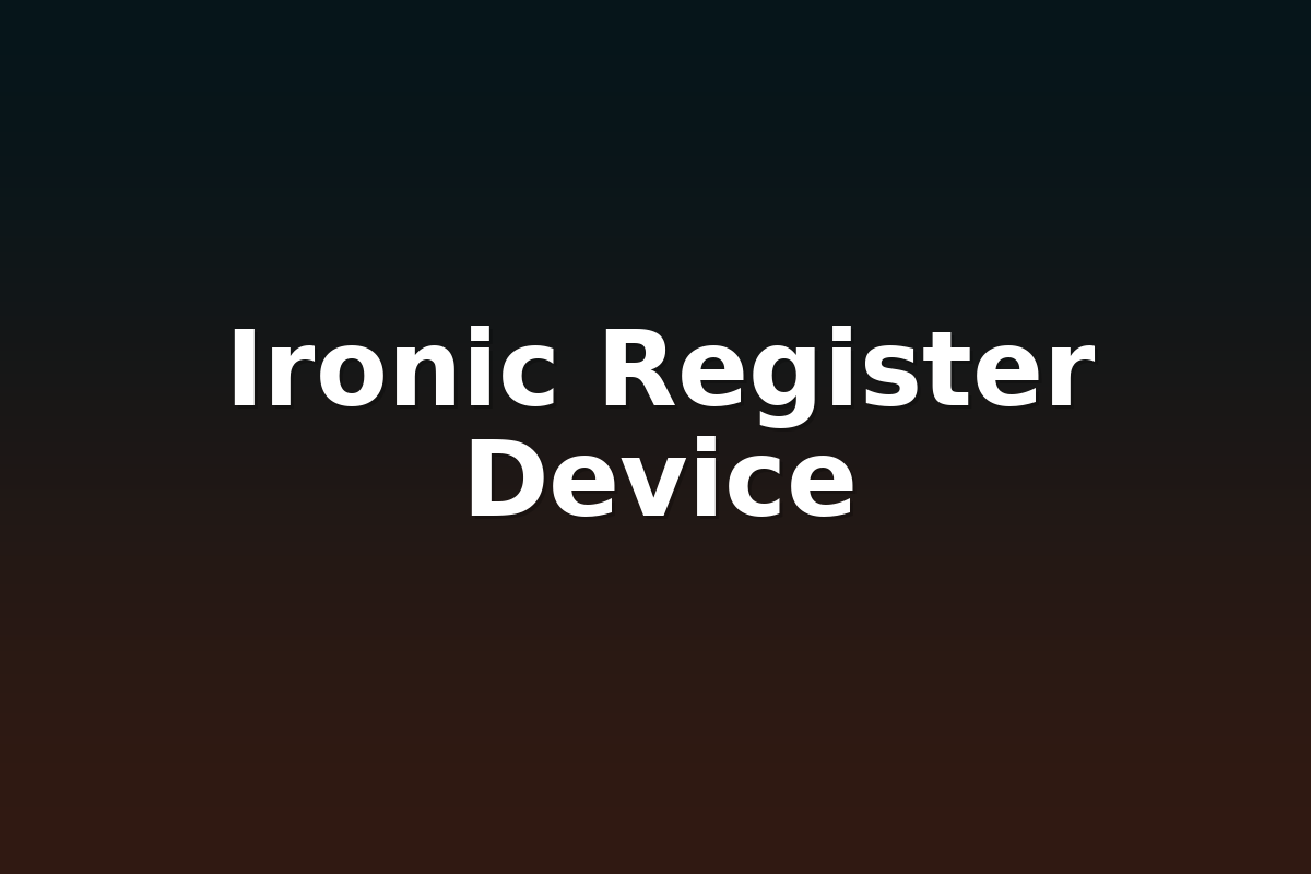 Ironic Register Device