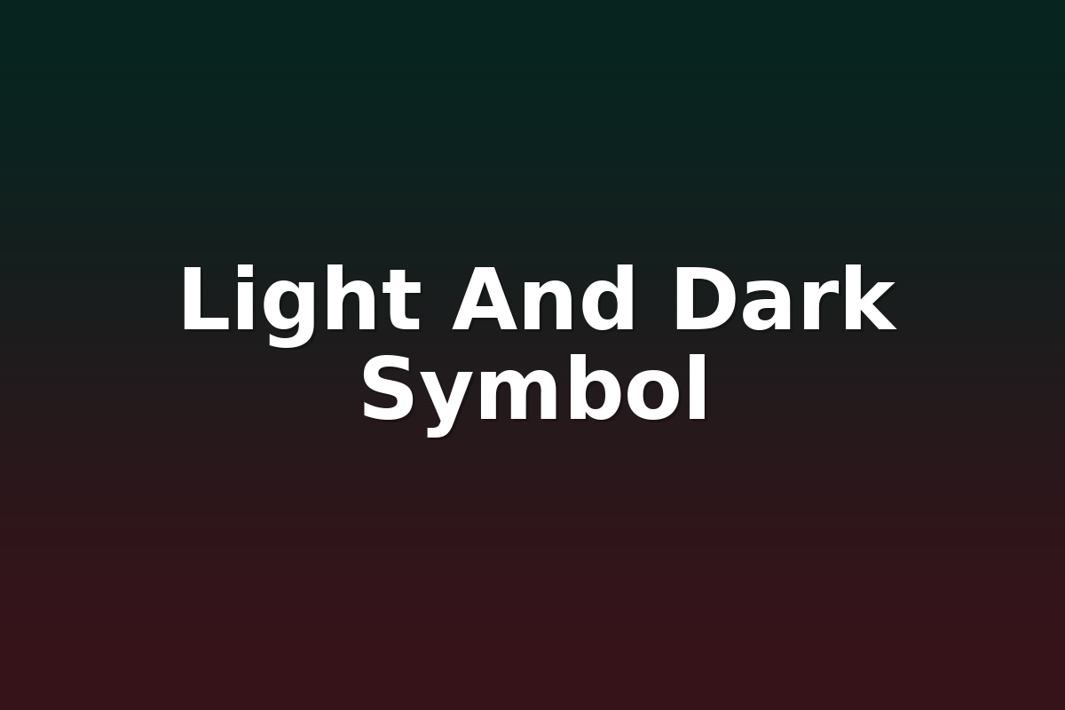 Light And Dark Symbol