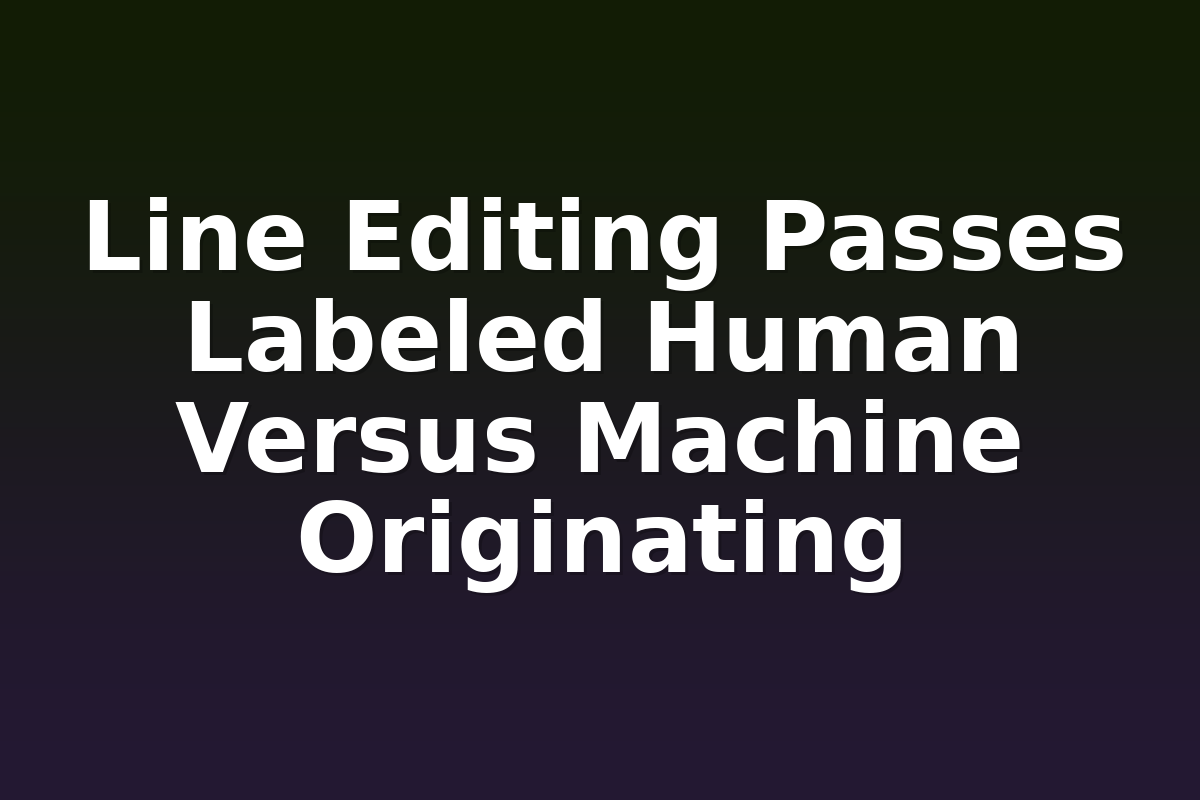 Line Editing Passes Labeled Human Versus Machine Originating