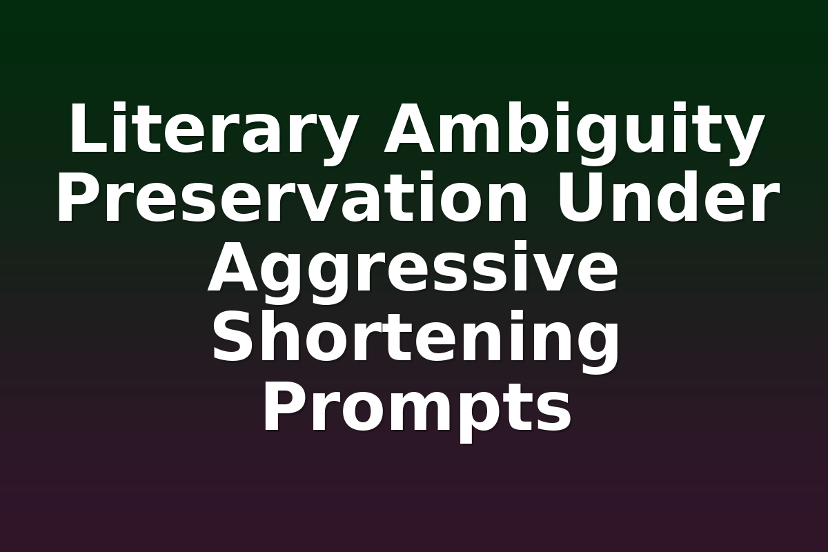 Literary Ambiguity Preservation Under Aggressive Shortening Prompts