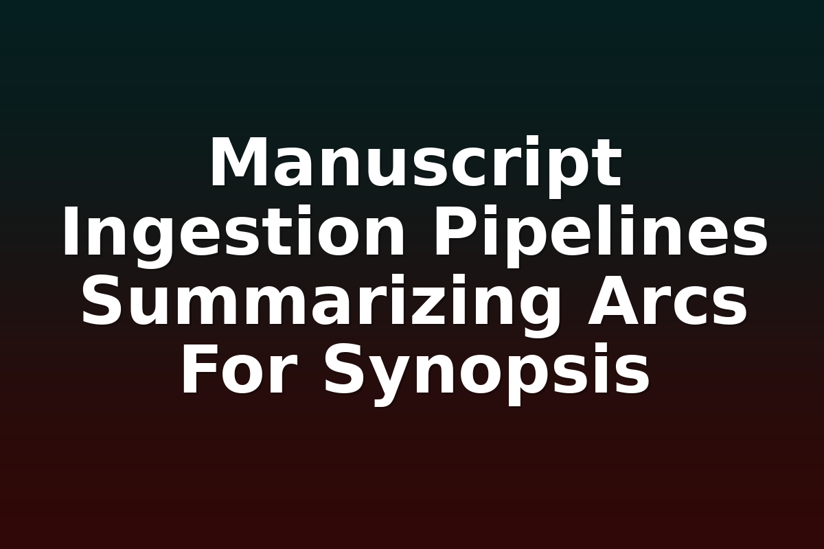 Manuscript Ingestion Pipelines Summarizing Arcs For Synopsis