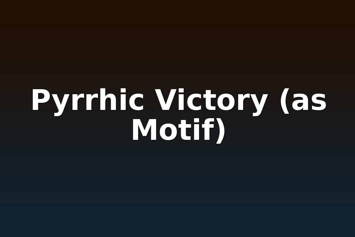 Pyrrhic Victory (as Motif)