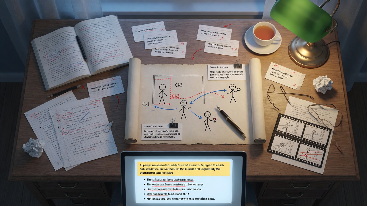 Scene Blocking Audits: AI Prompts That Catch Impossible Character Movement Before Readers Notice