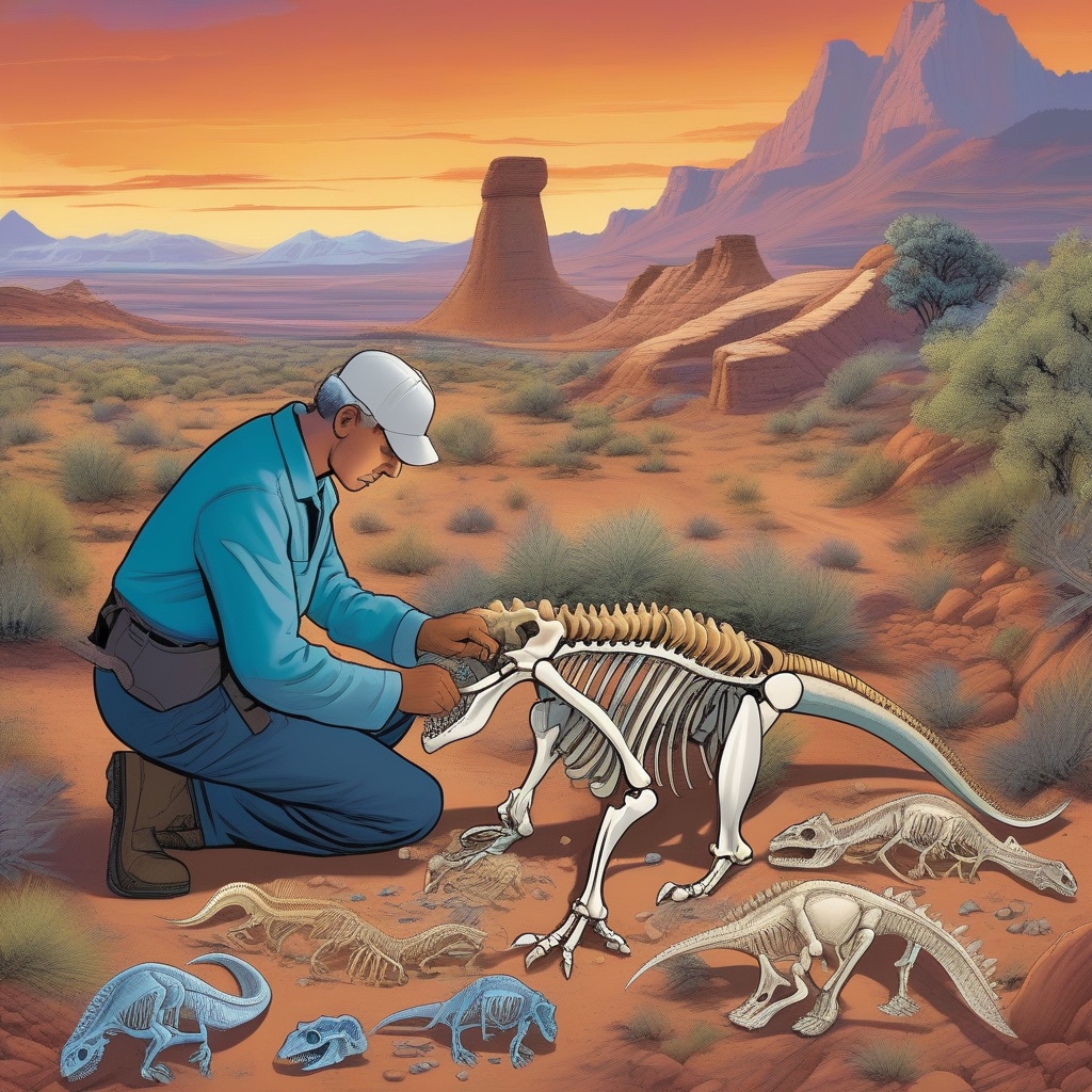 Scientist Pickin Bones in Utah Dinosaur Bones That Is