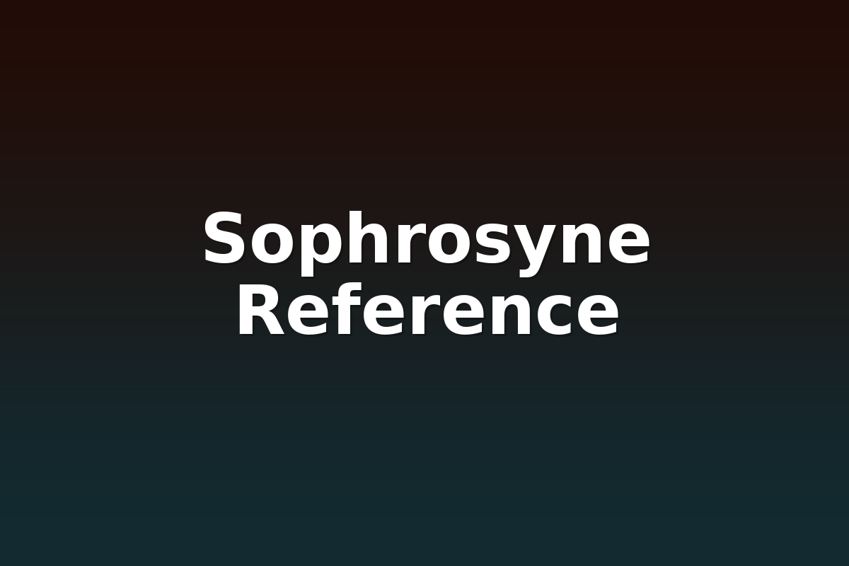 Sophrosyne Reference